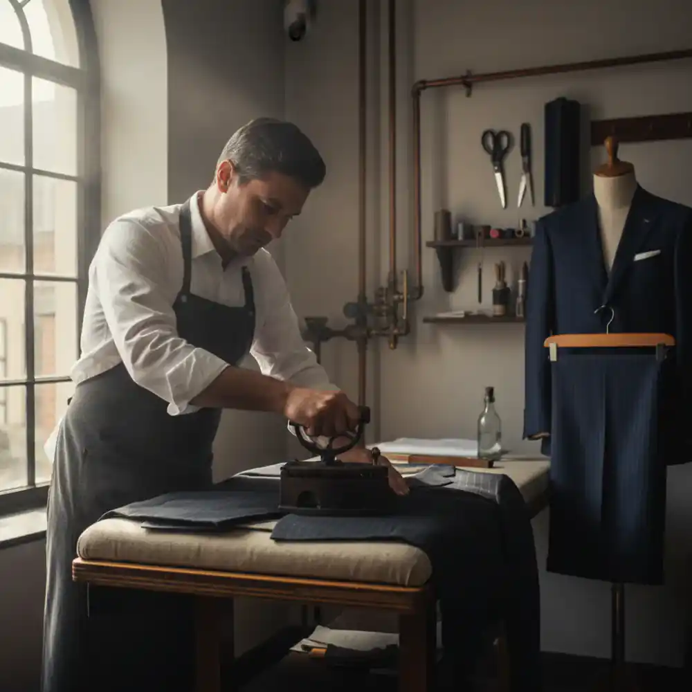 Pressing and finishing a bespoke suit