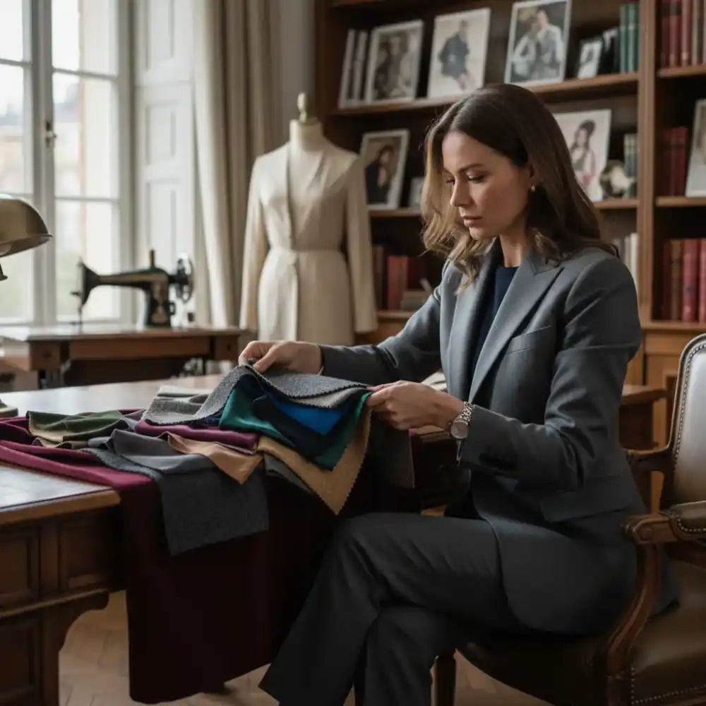 Style Consultant reviewing swatches
